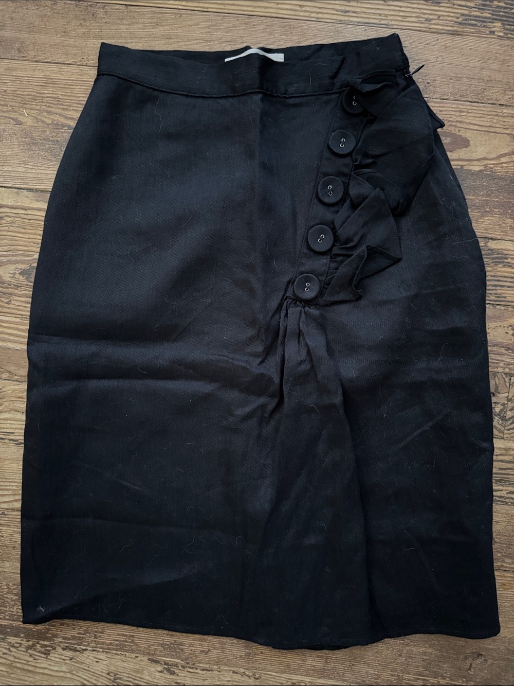 Ruffle and Button Detail Pencil Skirt